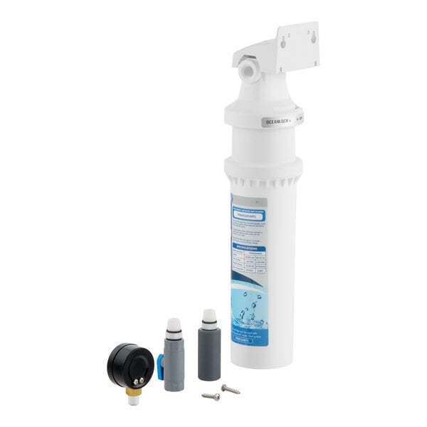 C Pure Oceanloch+ L Water Filtration System with Oceanloch+ L Cartridge and Outlet Pressure Gauge 1 Micron Rating and 1.67 GPM