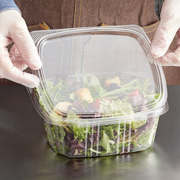Genpak 32 oz. Clear Hinged Deli Container - 200/Case