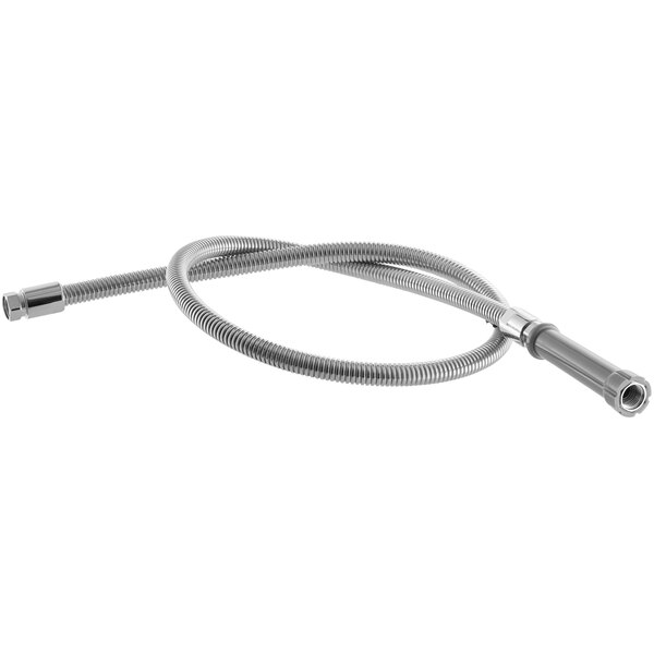 A 60" stainless steel flexible hose with metal connectors.
