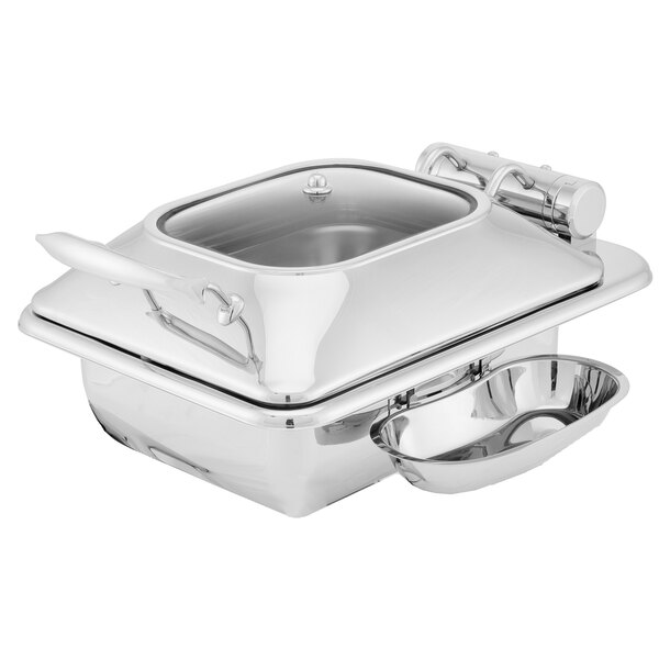 a silver square container with a lid