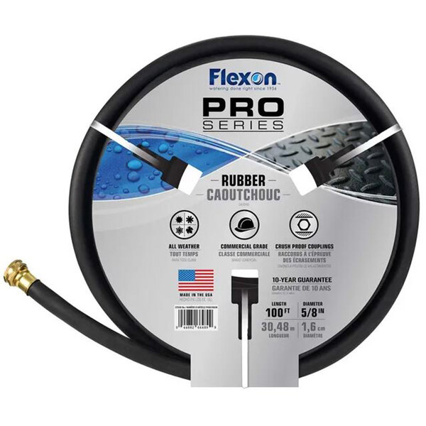 A black rubber Flexon Pro Series hose.