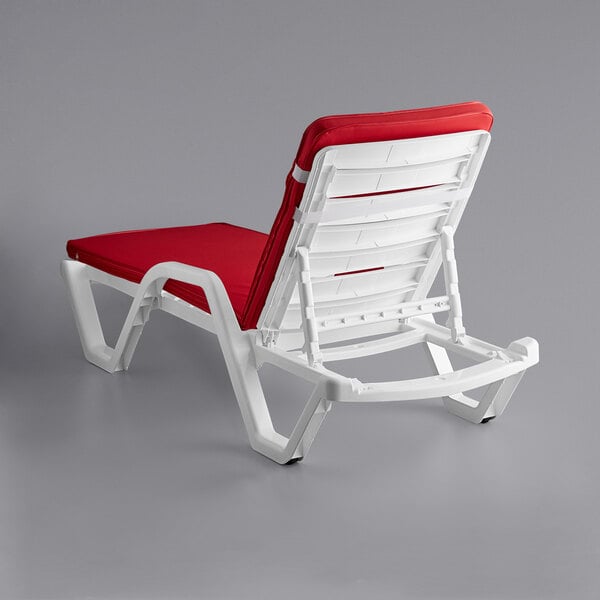a white and red chair