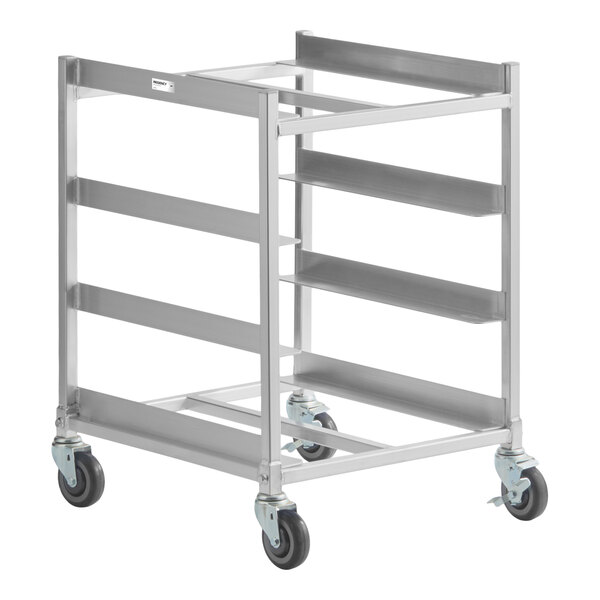 Regency 4 Shelf Welded Aluminum Glass Rack Cart with 7 1/2" Spacing