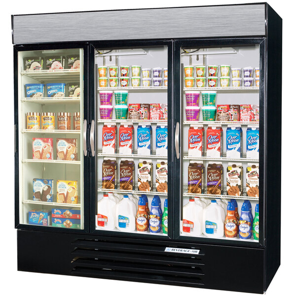 A Beverage-Air MarketMax refrigerator with drinks inside.