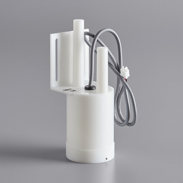 A white plastic Hoshizaki float switch with wires.