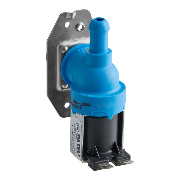 A blue and black Hoshizaki 4A6722-01 water valve with a metal mounting bracket.