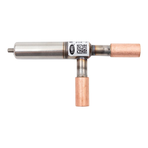 A Heatcraft expansion valve with a copper and metal pipe.