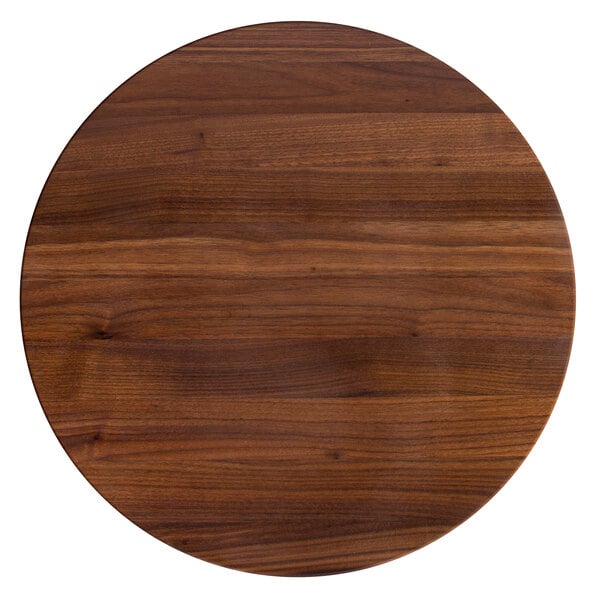 a circular wood surface with a white background