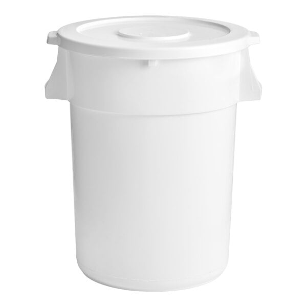 A large white round ingredient storage bin with a snap-on lid.