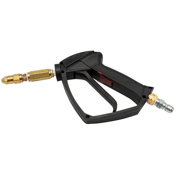 A black plastic Simpson misting spray gun with a gold tube.