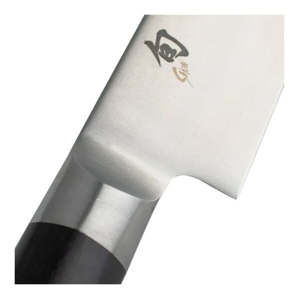 A Shun Classic flexible knife with a black pakkawood handle and a silver blade.