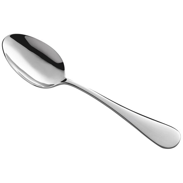 An Acopa Vernon stainless steel serving spoon with a silver handle and spoon.