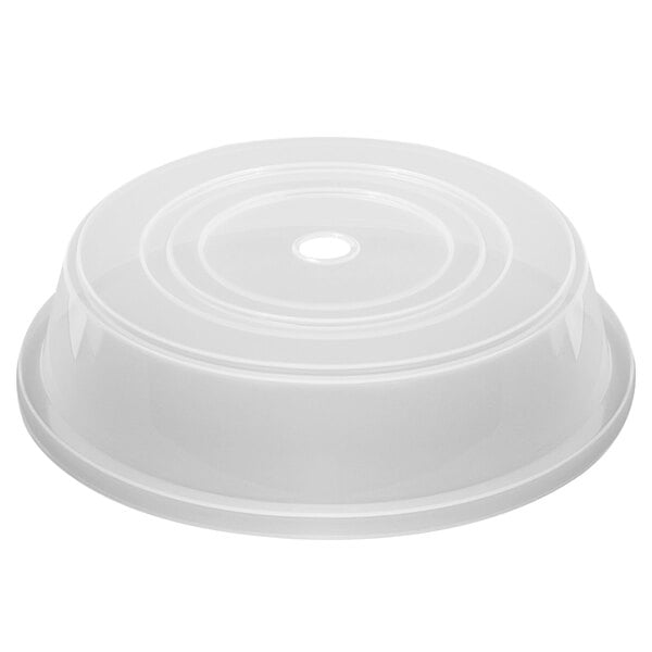 A clear plastic disc with a circle in the center.