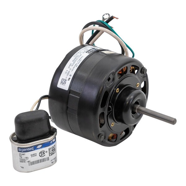 A black Heatcraft electric motor with wires.