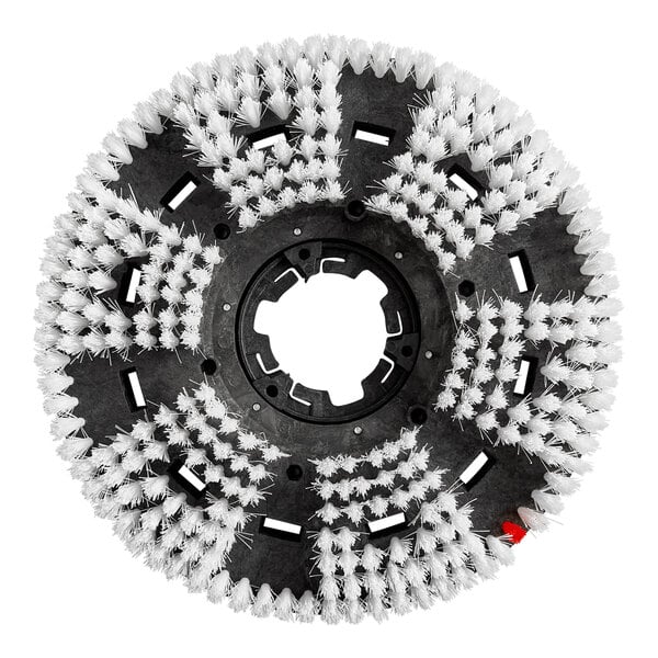 Lavex Black & White Nylon Carpet Scrubbing Brush for 17" Rotary Floor Machines