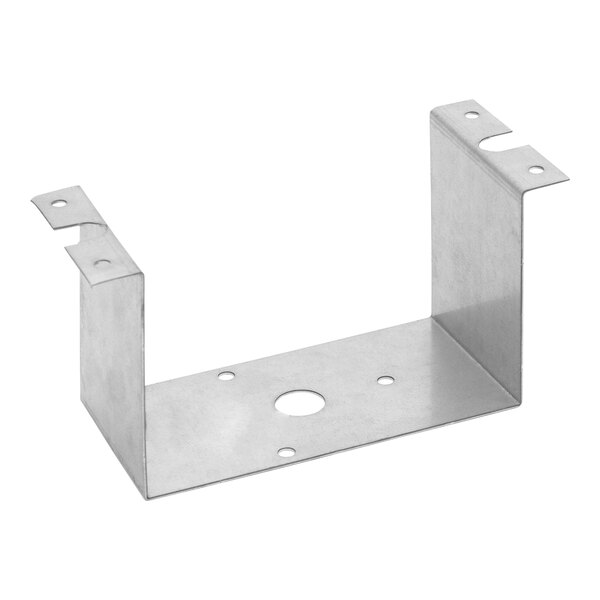 A metal bracket with two holes on the side.
