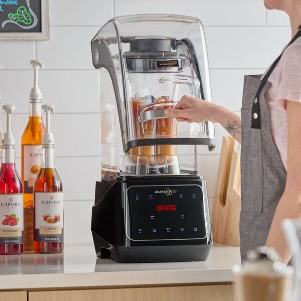 AvaMix Apex HBX2000 64 oz. 3 1/2 hp Programmable Commercial Blender with Touchpad and Sound Enclosure - 120V