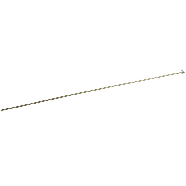 A long thin metal rod with a white background.