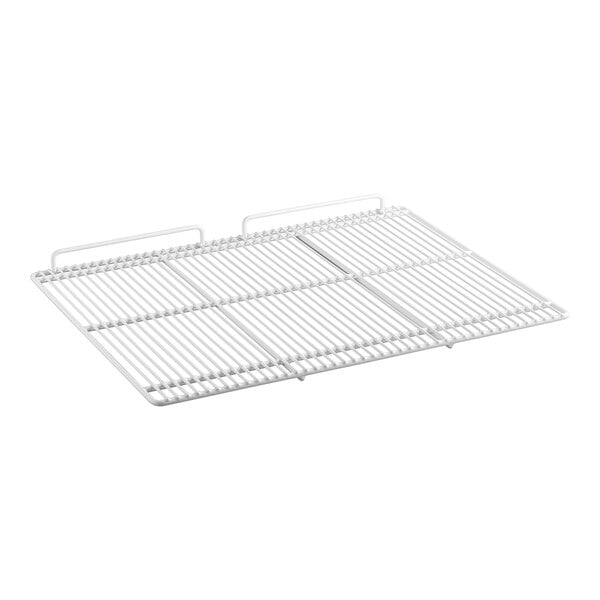 A white metal rack for a Galaxy GRI20FW with handles.