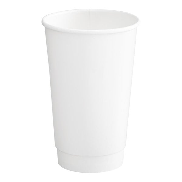 A white paper cup with a white background.