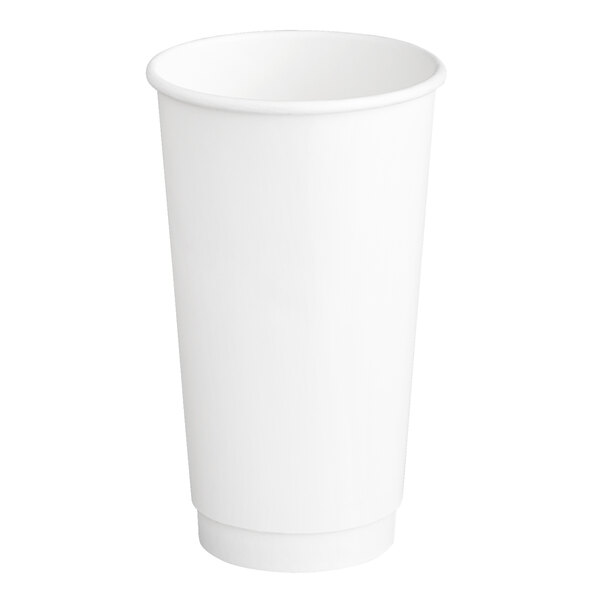 A white paper cup on a white background.