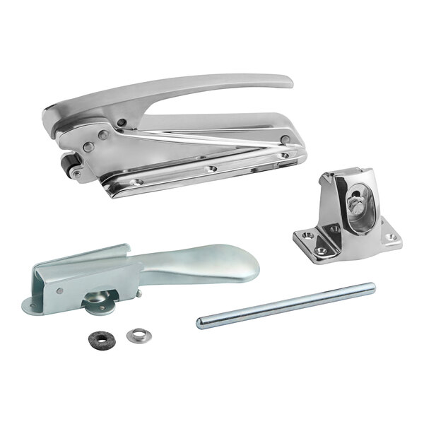 A Kason SafeGuard latch with a screwdriver and screw.