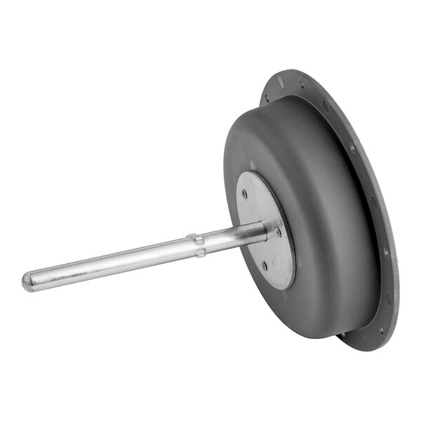 A round metal Kason 486 recessed handle with a black and silver wheel.