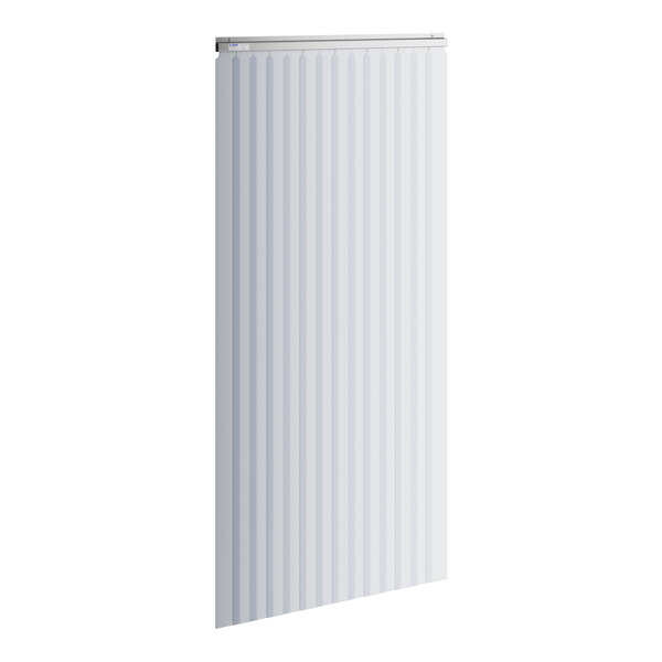 A white Kason strip curtain with black vertical lines.