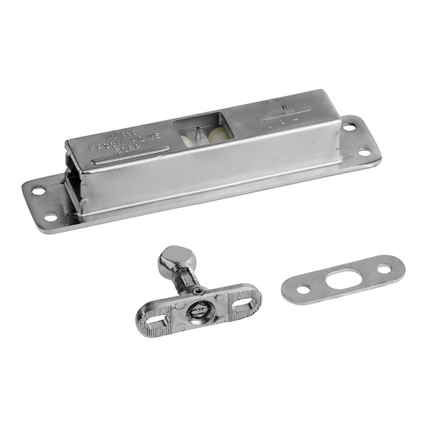 A close-up of a silver Kason® roller grip with holes in it.