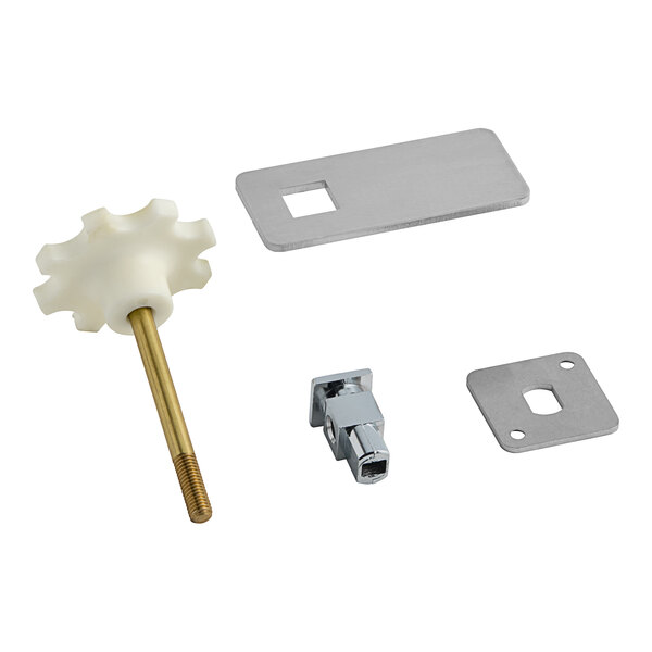 A silver metal Kason padlocking hasp with holes and a rectangular shape.