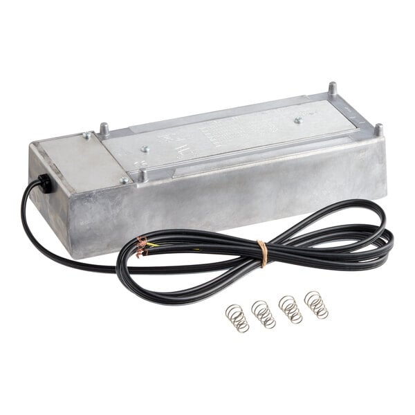 A metal Kason 660 Series energy saving condensate evaporator unit with an attached power cord and five small coil springs.