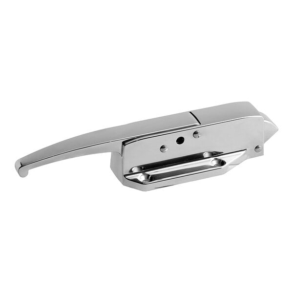 A Kason polished chrome latch body for a door with a light spring.