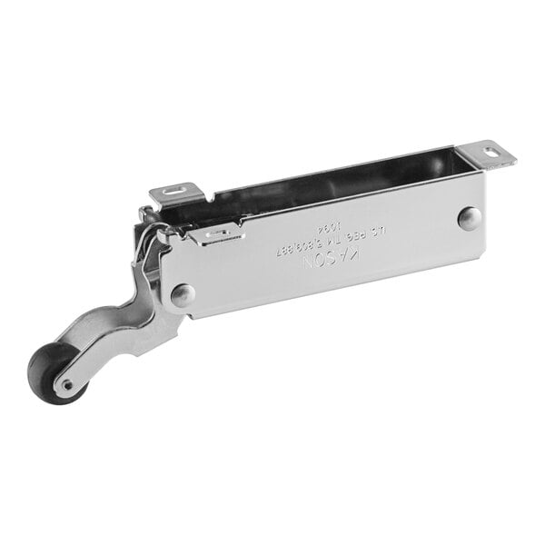 The polished chrome Kason SureClose hydraulic door closer body with exposed mounting.
