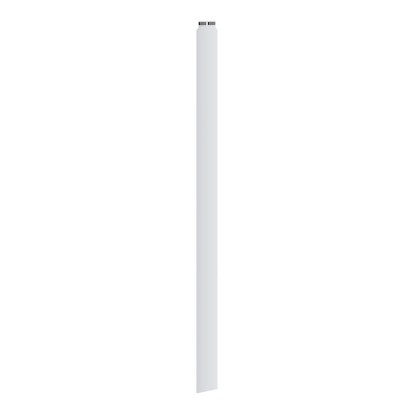A long white strip with a black top.