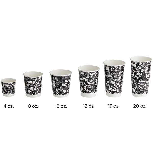 Choice 8 oz. Tall White Smooth Double Wall Paper Hot Cup - 25/Pack