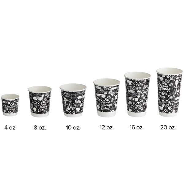 Choice 16 oz. Coffee Break Print Smooth Double Wall Paper Hot Cup - 500/Case