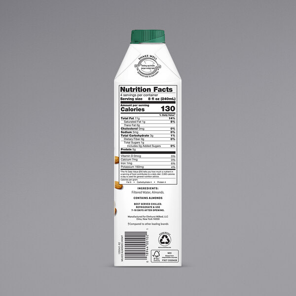 Elmhurst's 32 oz. Unsweetened Milked Almonds 6/Case