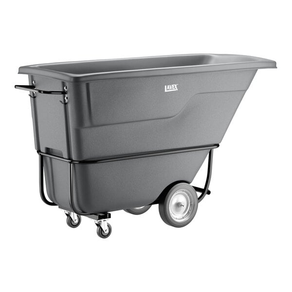 Lavex 1 Cubic Yard Gray Standard-Duty Tilt Truck / Trash Cart (1250 lb. Capacity)