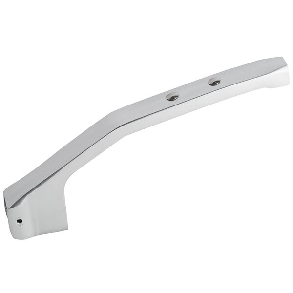 A chrome lever arm with holes for an AvaMix CFP food processor.
