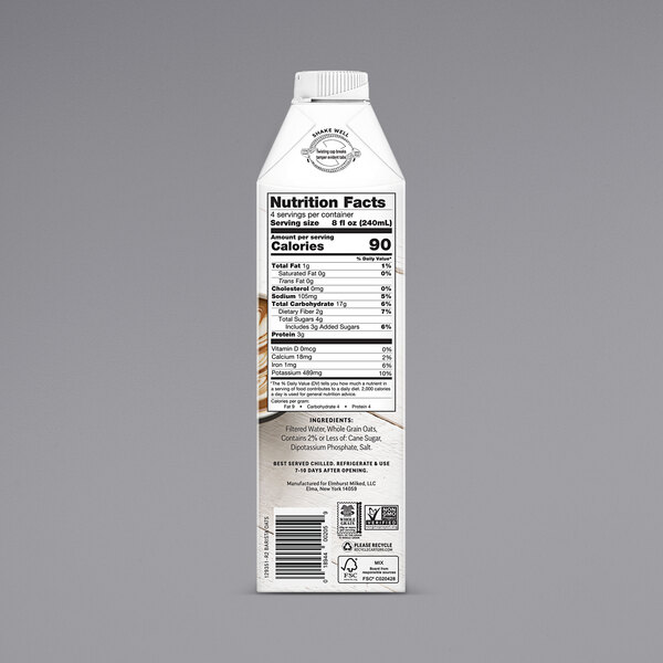 Elmhurst's 32 oz. Barista Oat Milk 6/Case