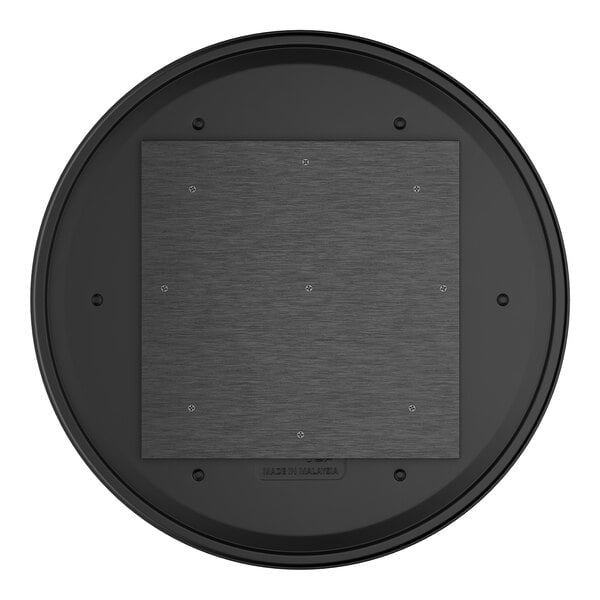 A round table top with a textured farmhouse finish and a central mounting plate.