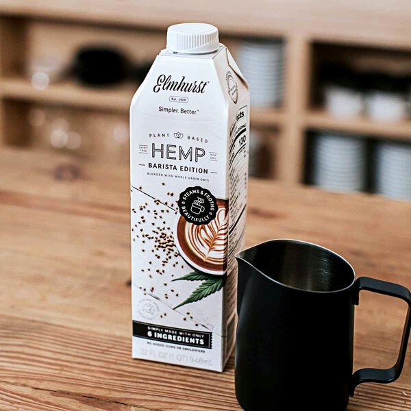 Elmhurst's 32 oz. Barista Hemp Milk 6/Case