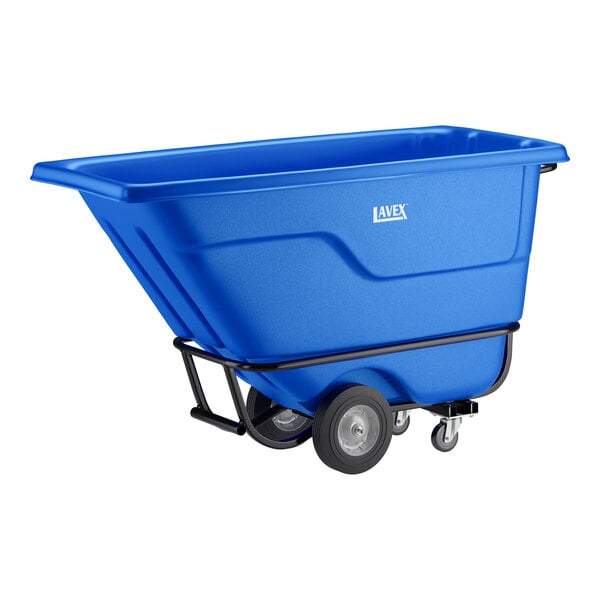 Lavex 0.5 Cubic Yard Blue Heavy-Duty Tilt Truck / Trash Cart (850 lb. Capacity)