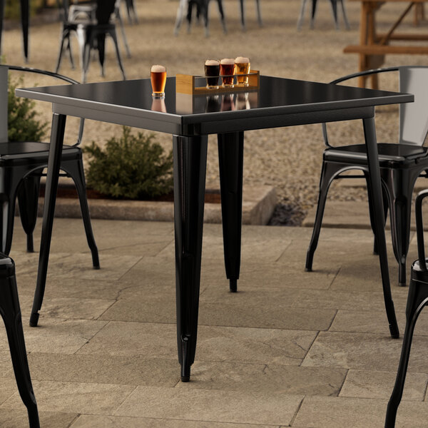 Lancaster Table & Seating Alloy Series 36" x 36" Onyx Black Standard Height Outdoor Table