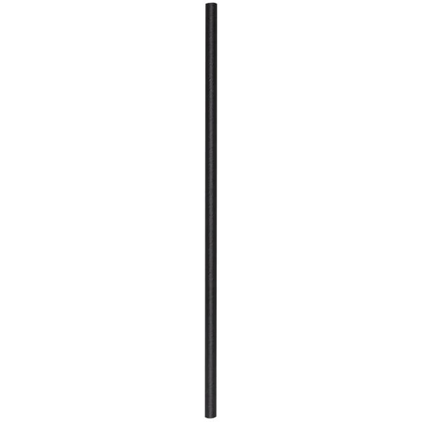 A black straw on a white background.