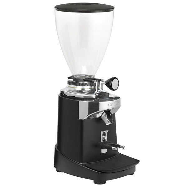 a black and silver coffee machine