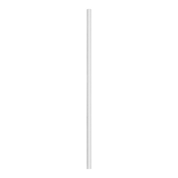 A single straight white cylindrical straw is shown against a plain background.