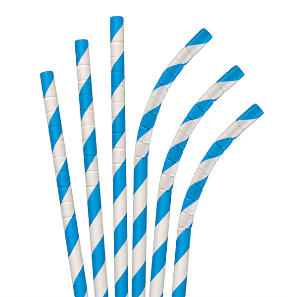 Creative Converting 090410 7 3/4 Jumbo Assorted Paper Straws - 144/Case