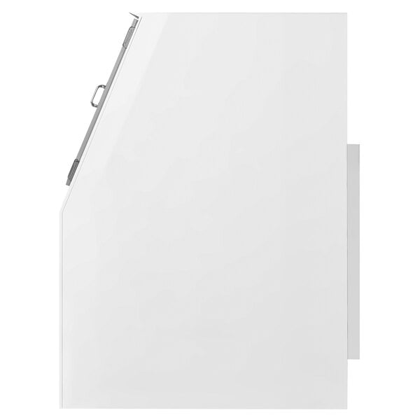 A white rectangular Leer ice merchandiser with metal doors.