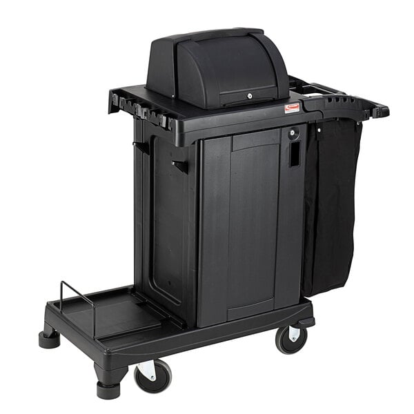 Suncast CCH225 Black High Security Janitor / Housekeeping Cart With Bag ...